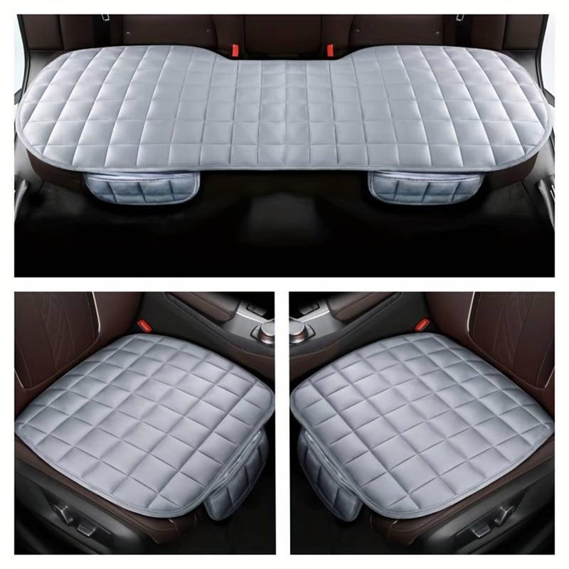 KeepCart Comfortable Ultra-Soft Memory Foam with Non-Slip Grip and Storage Pouch Car Seat Cover Sponge Front Rear,– Universal Fit, Easy-Care, All-Season (Gray 3 PCs) - Image 2