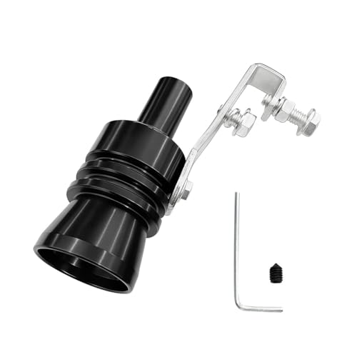 YoRise Car Exhaust Whistle Aluminum Alloy Auto BlowOff Valve Tip Whistle Car Tail Pipe Roar Maker Simulator Universal Vehicle Muffler Pipe Sound Booster for Most Cars BlackXL - Image 1