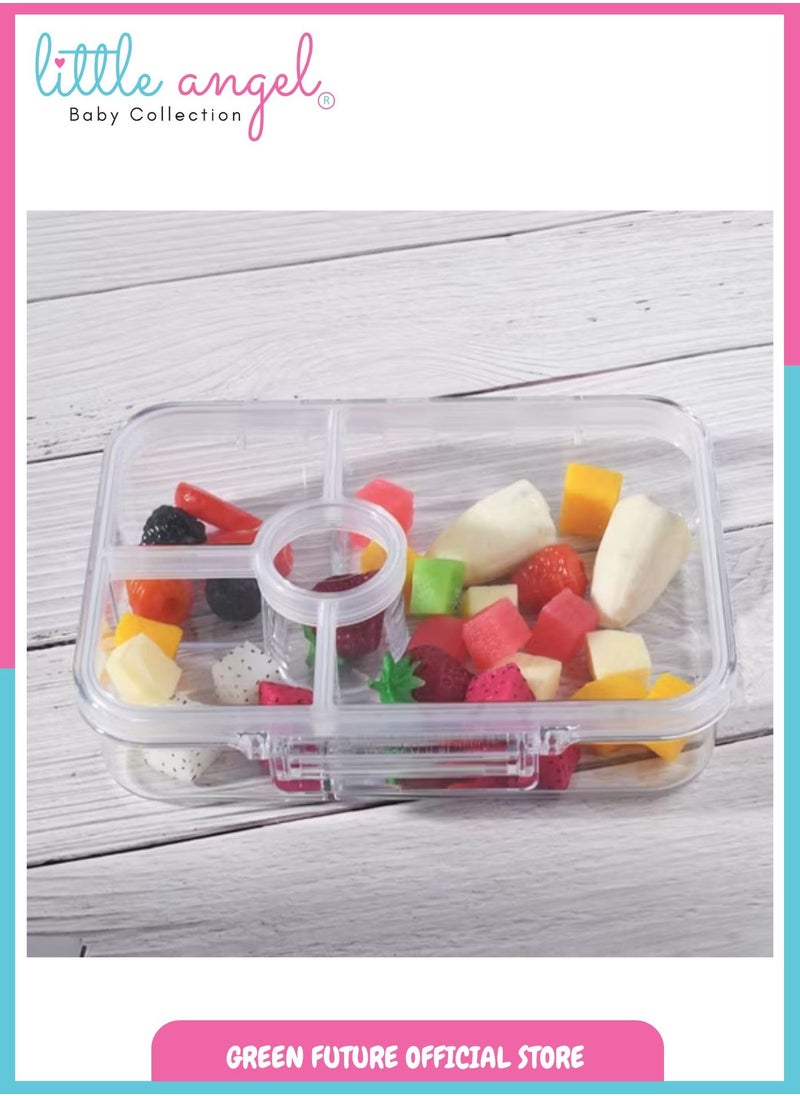 Little Angel Bento Kids Lunch Box with 4 Compartments - Insulated Leakproof BPA Free, Cute Durable Portable for School, Reusable and Eco-Friendly - Space Theme  - Image 2