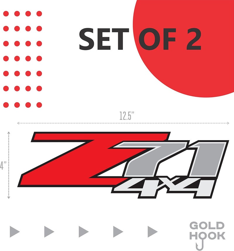 GOLD HOOK Z71 4x4 Decals for Chevy Silverado - Image 2