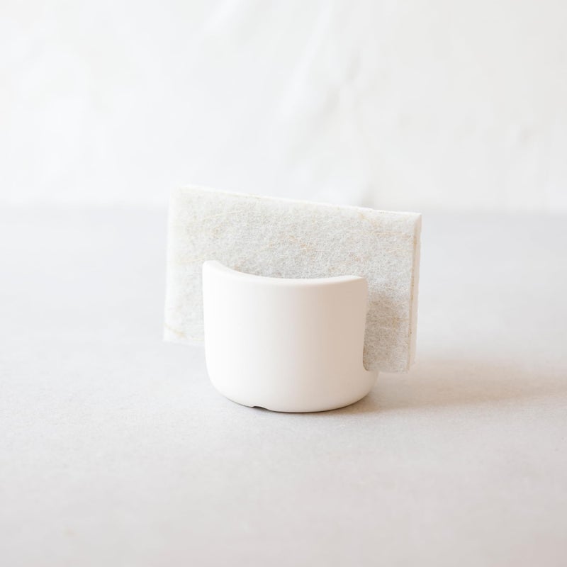 Selegna Diatomaceous Earth Sponge Holder - Drying Rack, Absorbent Stone Kitchen Sink Organizer, Beige (Small) - Image 1