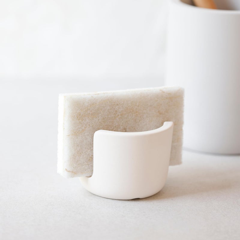 Selegna Diatomaceous Earth Sponge Holder - Drying Rack, Absorbent Stone Kitchen Sink Organizer, Beige (Small) - Image 5