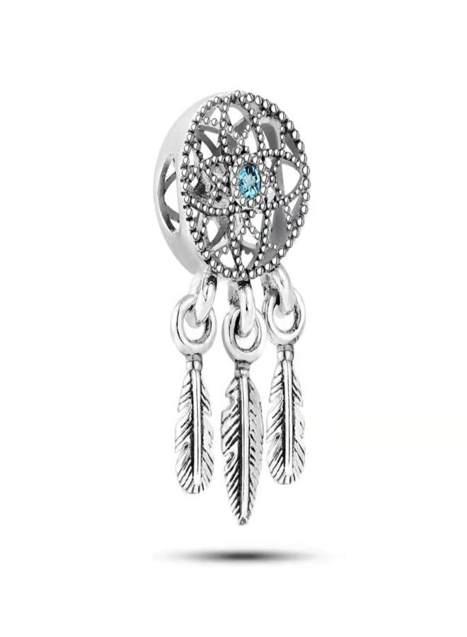 MiiFort Dreamcatcher Dangle Charm fits Pandora Moments Bracelets Women Dream Catcher Protect