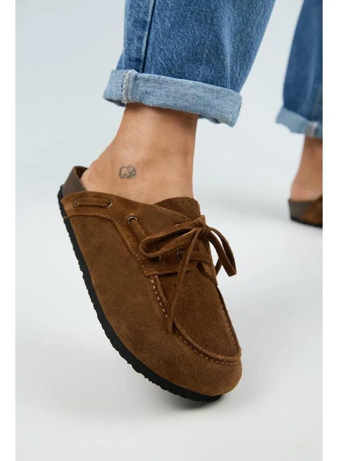 Karis Women's Genuine Leather Laced Sabo Taba Slippers.