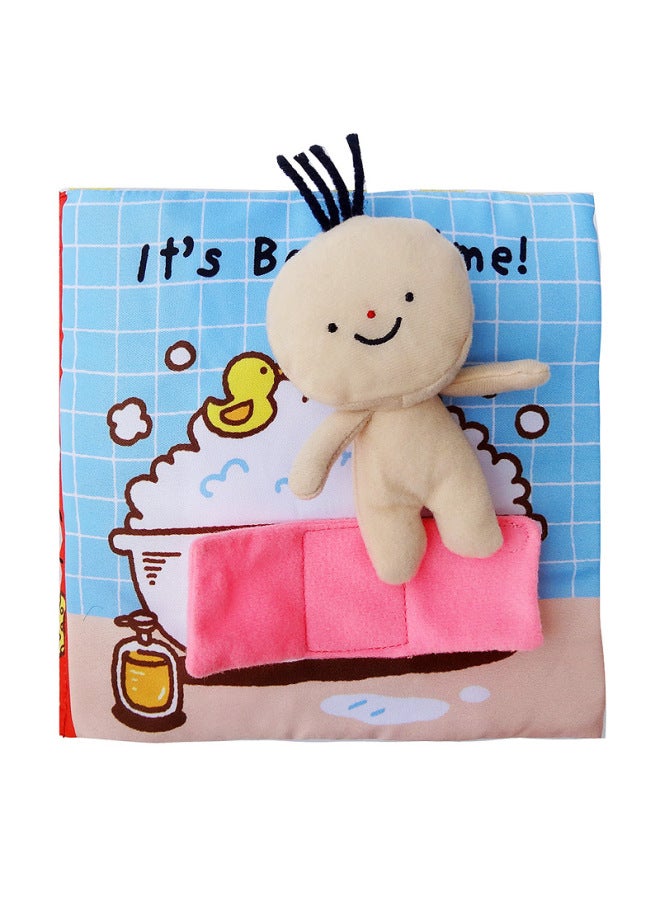 JJOVCE Baby Early Education Puzzle Cloth Book 0-1-3 Years Old Children's Enlightenment Toilet Bath Book Sound Paper Can't Tear-Color:Bathing Cloth Book  - Image 1