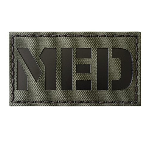 Tactical Freaky MED Medic EMS Infrared IR Lasercut Patch (Ranger Green) - Image 1
