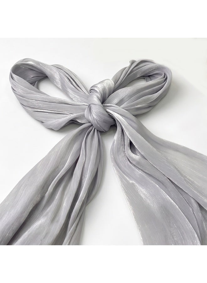 Women’s summer island-style silk crepe headscarf; a shimmering silk scarf that is light, breathable and radiant - Image 3