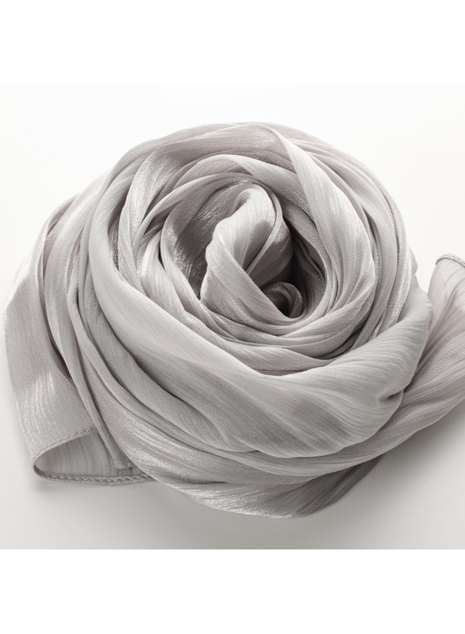 Women’s summer island-style silk crepe headscarf; a shimmering silk scarf that is light, breathable and radiant - Image 4