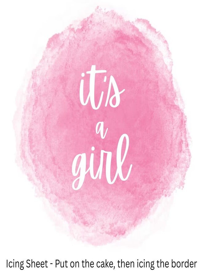 Oasis Supply Edible Pre-Printed, Burnaway Paper Kit - Cake Decorating Kit for Baby Message Reveals, Already Printed for Your Party, "It's a Girl!" - Image 4