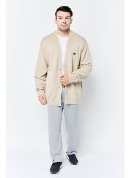 adidas Originals Men Oversized Long Sleeves Outdoor Cardigan, Beige  - Image 4