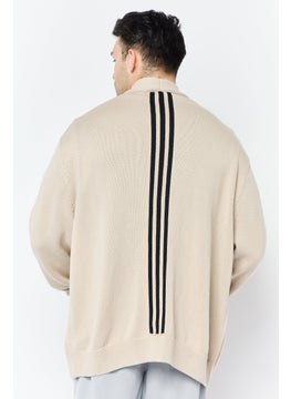 adidas Originals Men Oversized Long Sleeves Outdoor Cardigan, Beige  - Image 2