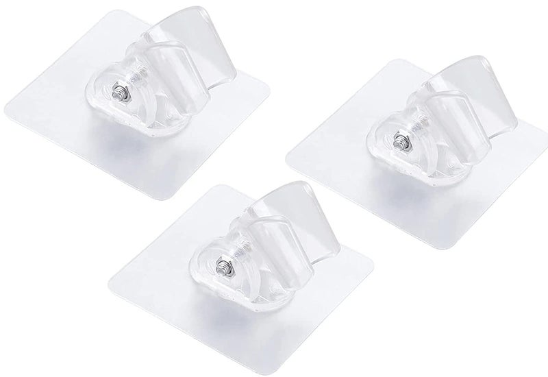 KOYET Adjustable Plastic Shower Head Holder Bathroom Wall Mounted Bracket,Self-Adhesive Handheld Drill-Free Transparent (Transparent, 3) - Image 1