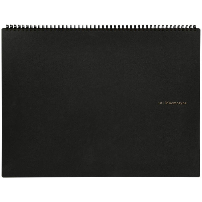 Maruman Mnemosyne Grid Notebook Horizontal A3 Layout 1268 x 1654 70 Sheets 140 Pages 5mm Graph Paper Journal Perforated Pages WireBound to Lay Flat Black Made in Japan