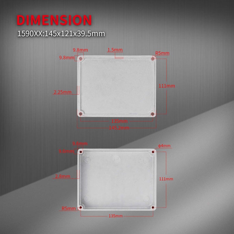 DAIERTEK علبة تأثيرات الجيتار 1590XX 1790NS 145x121x39.5mm علبة معدنية من الألمنيوم لصندوق تأثيرات DIY - Image 4