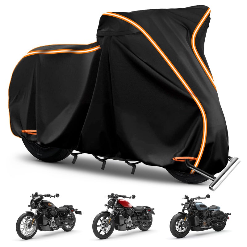 420D Motorcycle Cover for Sport Model Harley Davidson Sportster S Sporster 883 Nightster Special Superlow Superlow 1200T 1200 CustomOutdoor Bike Cover Windproof Heavy Duty Waterproof Protection