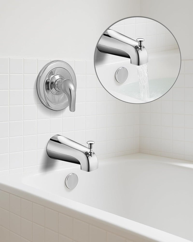 OrgCreator All Metal Bathtub Spout with Diverter, 5.3 Inch Tub Spout, Fits 1/2" Copper Slip-On and 1/2" or 3/4" IPS Threaded Pipes, Easy Lift to Switch, Leak-Free, Easy DIY Installation, Chrome - Image 3