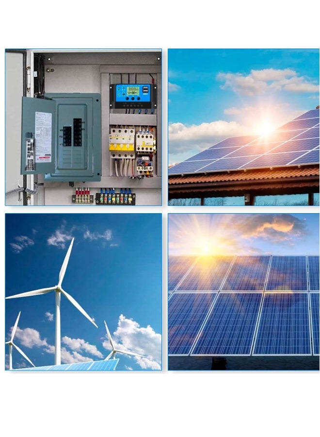 30A PWM Solar Charge Controller,  Dual USB Solar Panel Battery Intelligent Regulator with LCD Display, Auto Parameter Adjustable, Timer Setting, Multiple Load Control Modes