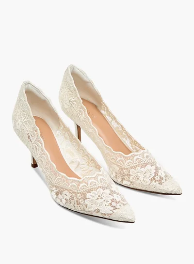 Celeste Women's Mesh Embroidery Pumps with Stiletto Heels