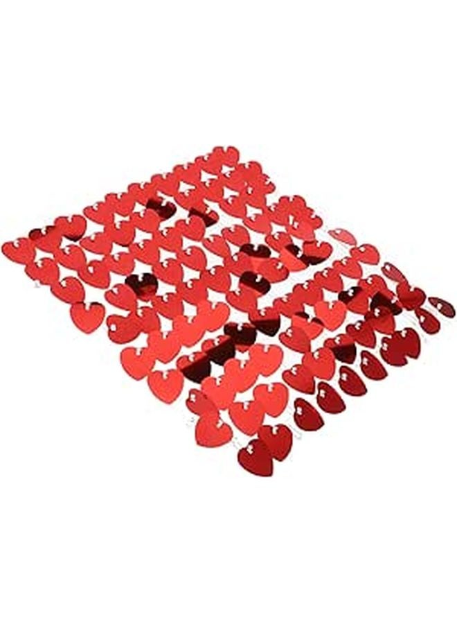 Red Heart Shimmer Fringe Curtain Backdrop for Wedding Party Romantic Decor - Image 1
