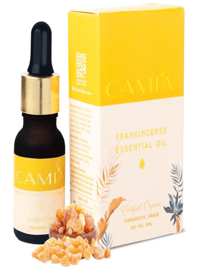 CAMIA - 100% Organic & Natural Frankincense Essential Oil | Natural Therapeutic Grade Essential Oil | Good For Anti-Ageing, Wrinkle Free Skin & Reduces Fine Line | Chemical & Preservative Free | 15 ML - Image 1