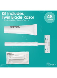 Shave Kit (Clear Frosted Sachet) Hotel Amenities 48 Count Includes Twin Blade Razor And Moisturizing Shave Cream - pzsku/Z8E62449FFED37FD1DCF9Z/45/_/1720698909/9f2fe735-73dd-41a0-8c42-4d583c90e256