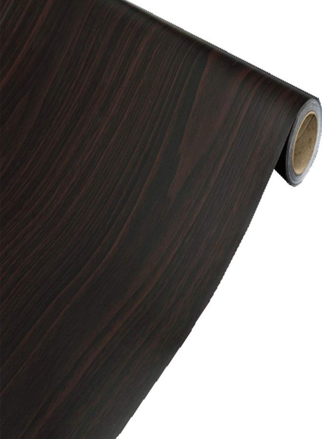 Teemall Black Brown Wood Grain Contact Paper Self Adhesive Shelf Liner Dresser Drawer Cabinet Sticker 15.6 by 79in （Black Brown Maple Wood ） - Image 1