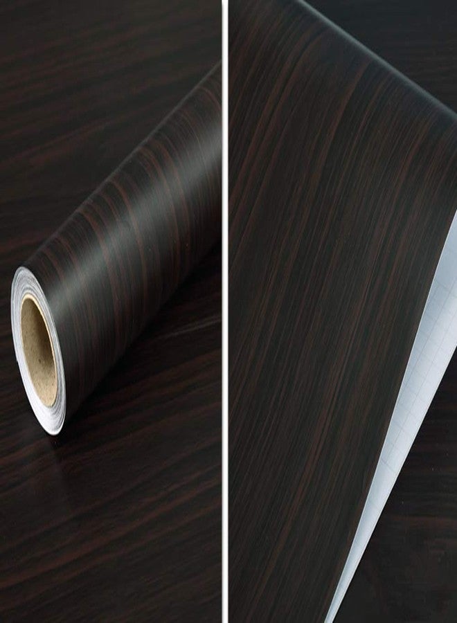 Teemall Black Brown Wood Grain Contact Paper Self Adhesive Shelf Liner Dresser Drawer Cabinet Sticker 15.6 by 79in （Black Brown Maple Wood ） - Image 2