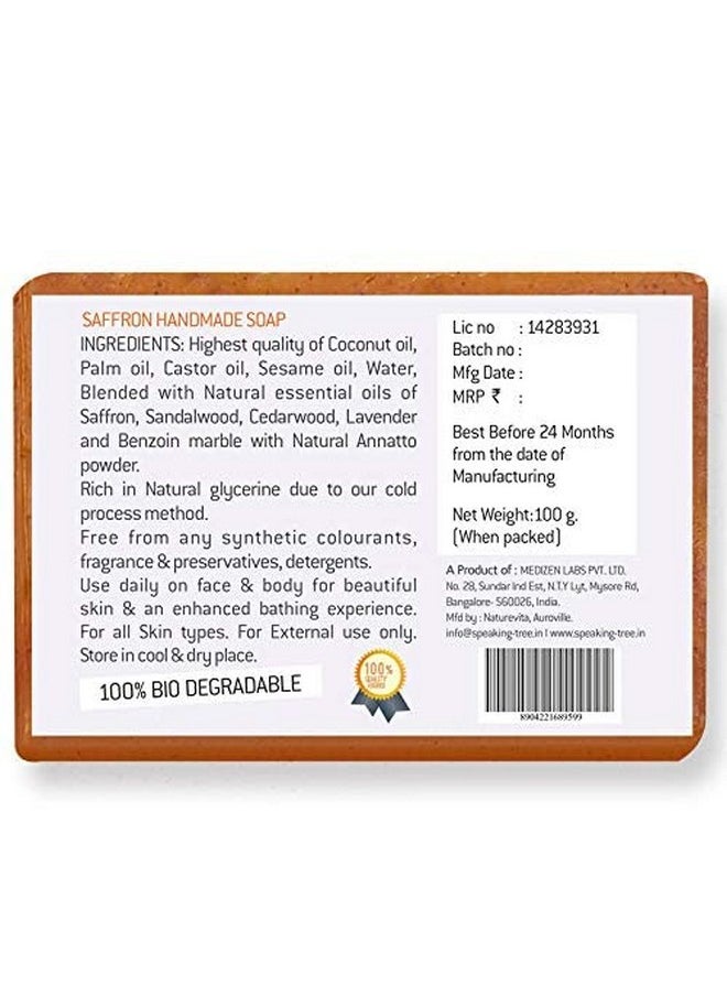 Speaking Tree Skin Brightening Saffron Handmade Soap - 100 Gms  - Image 3