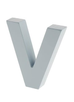 4.5X0.5 Inch White Wood Letter (V)