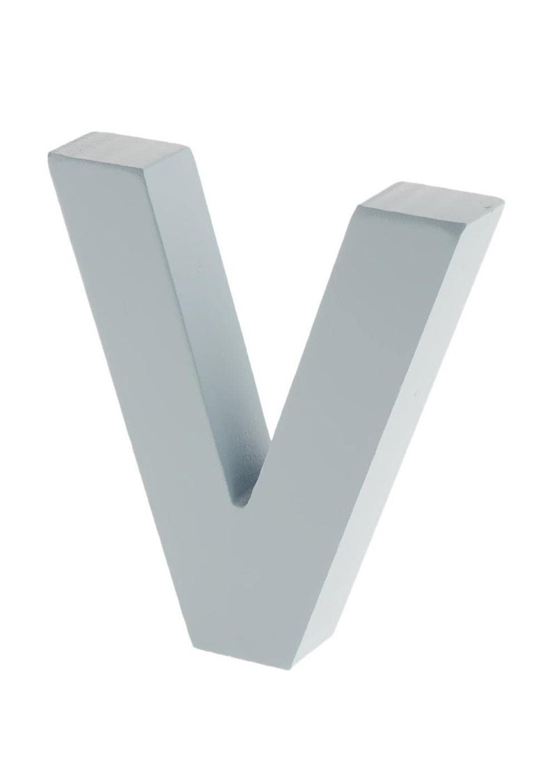 Sadaf - 4.5X0.5 Inch White Wood Letter (V) - Image 1