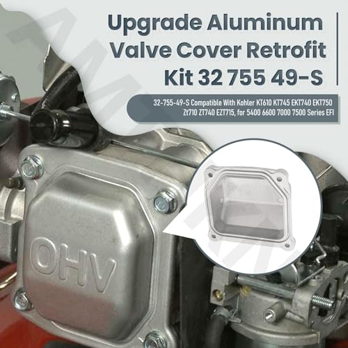 AMTHKNO Upgrade Aluminum Alloy Valve Cover Retrofit Kit 32 755 49-S 32-755-49-S Compatible With Kohler KT610 KT745 EKT740 EKT750 Zt710 ZT740 EZT715, for 5400 6600 7000 7500 Series EFI - Image 3
