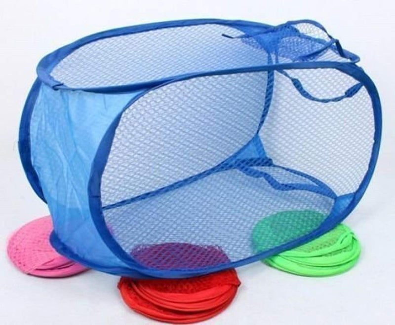 Kuber Industries Nylon Mesh Laundry Basket Colour and Print Might Vary According to Availibility Kubl1223 Blue - Image 1