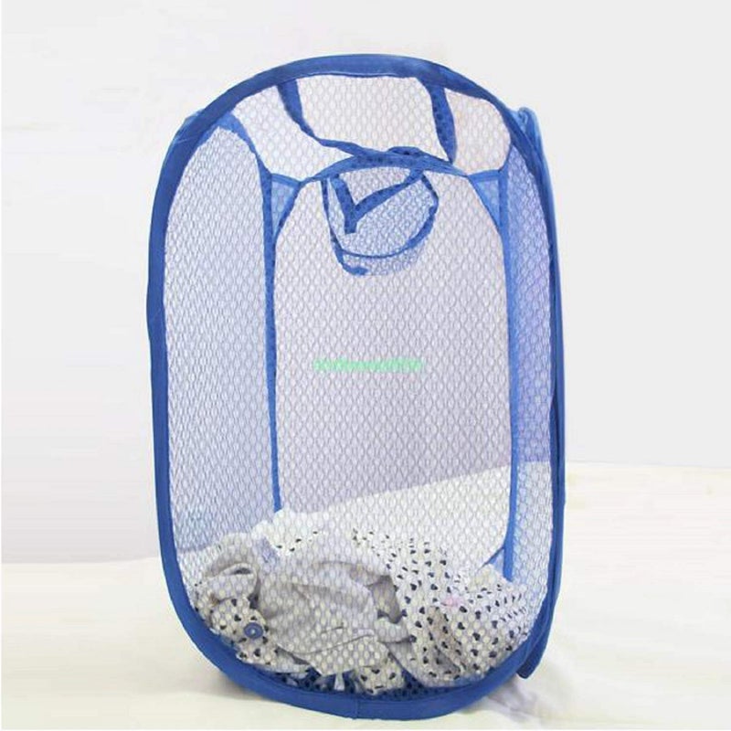 Kuber Industries Nylon Mesh Laundry Basket Colour and Print Might Vary According to Availibility Kubl1223 Blue - Image 3