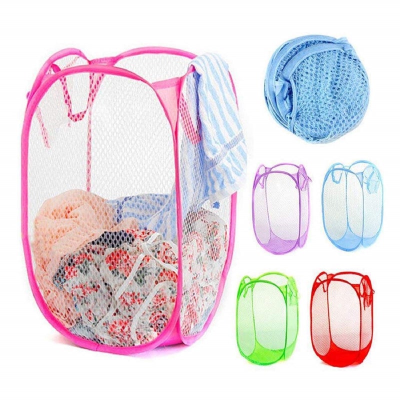 Kuber Industries Nylon Mesh Laundry Basket Colour and Print Might Vary According to Availibility Kubl1223 Blue - Image 2