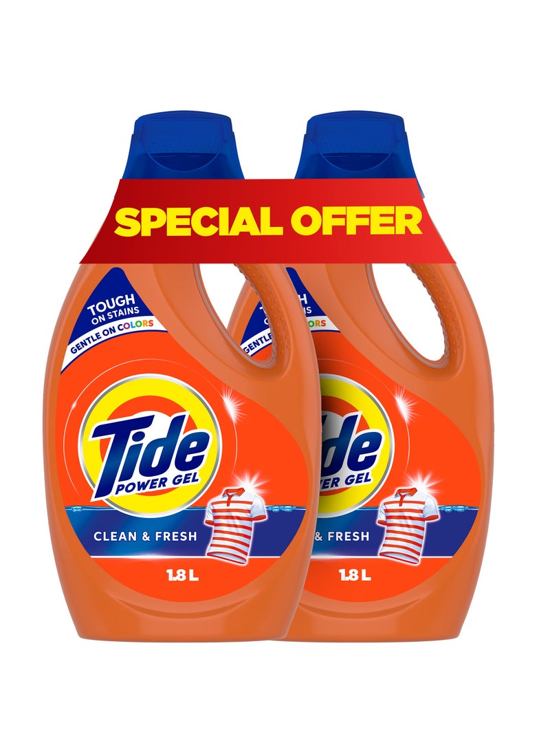 Tide Gel Morning Fresh Liquid Laundry Detergent 2 x 1.8L  - Image 1