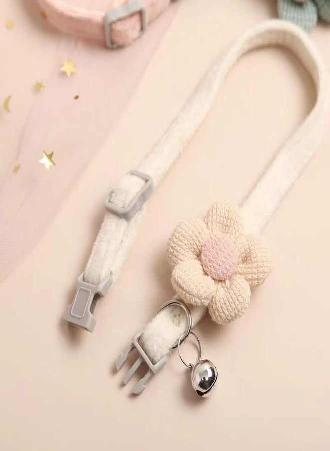 Weimostar XS Dog Collar with Bell and Flower, 2 Pack Puppy Collars with Bell and Floral Girl Cute for XXS XS Extra Small Female Dogs Cats Tiny Pets Little Kitten Yorkie Chihuahua Pink Beige - Image 5