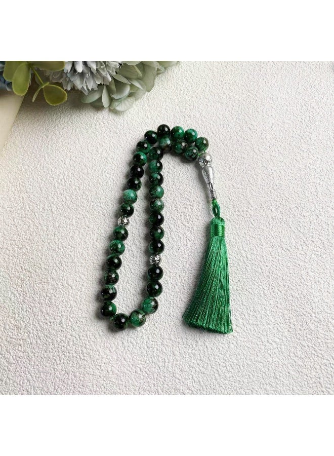 NIBEMINENT 33 Muslim Prayer Beads Dark Green/10mm