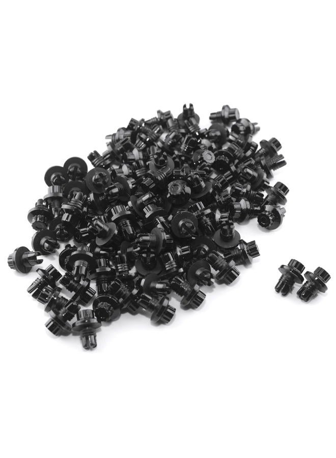 RTRHINOTUNING Wheel Rivets Nuts Set of 50 for 7.8mm/0.31in Hole Replacement Rivets ABS Plastic Black - Image 2