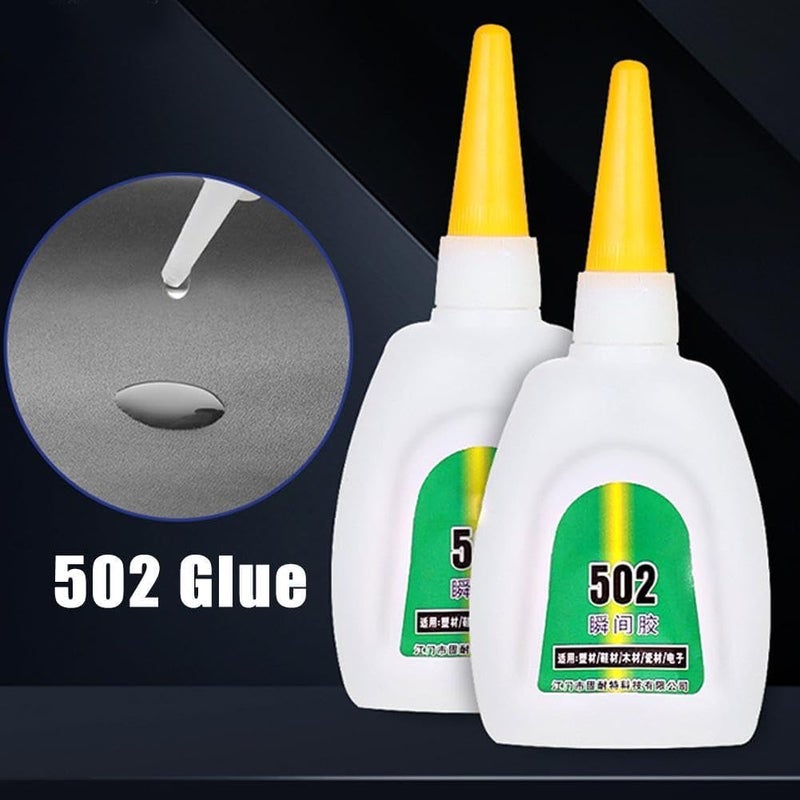KASTWAVE 2Pcs 502 Super Glue, Instant Quick-Drying Special Glue, Quick Dry Cyanoacrylate Strong Adhesive, Quick Bond Leather Rubber Metal Etc, For Daily In The Office, Easy To Use - Image 2