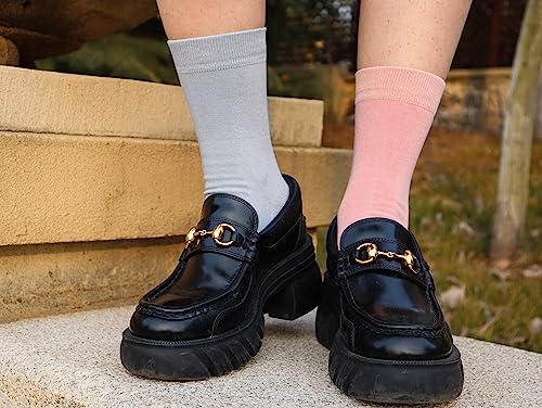 SERISIMPLE Women Thin Viscose Bamboo Socks Crew Lightweight Above Ankle Casual Dress Sock For Ladies Bootie Trouser 5 Pairs (Assorted, Large) - Image 5
