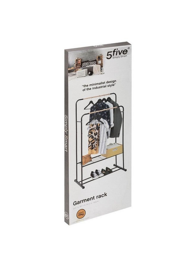 Five Simply Smart Artemis Double Rod Garment Rack Black and Brown 150 x 50 x 80 cm 160461 - Image 5