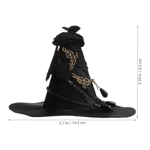 Leorx Balck Witch Hat Gothic Rose Tassel Decor Hair Clip Hair Accessories for Halloween Party - Image 5