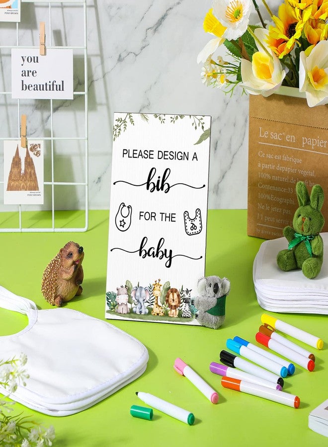 DoubleFill مجموعة هدايا لعبة استقبال المولود الجديد من دبل فيل، 26 قطعة، تتضمن: لعبة "طفل الغابة" يمكنك صنعها بنفسك، لافتة، 15 قطعة قماش بيضاء لصنع مغذيات الأطفال، 10 علامات قماشية لجوائز اللعبة والفائزين. - Image 4