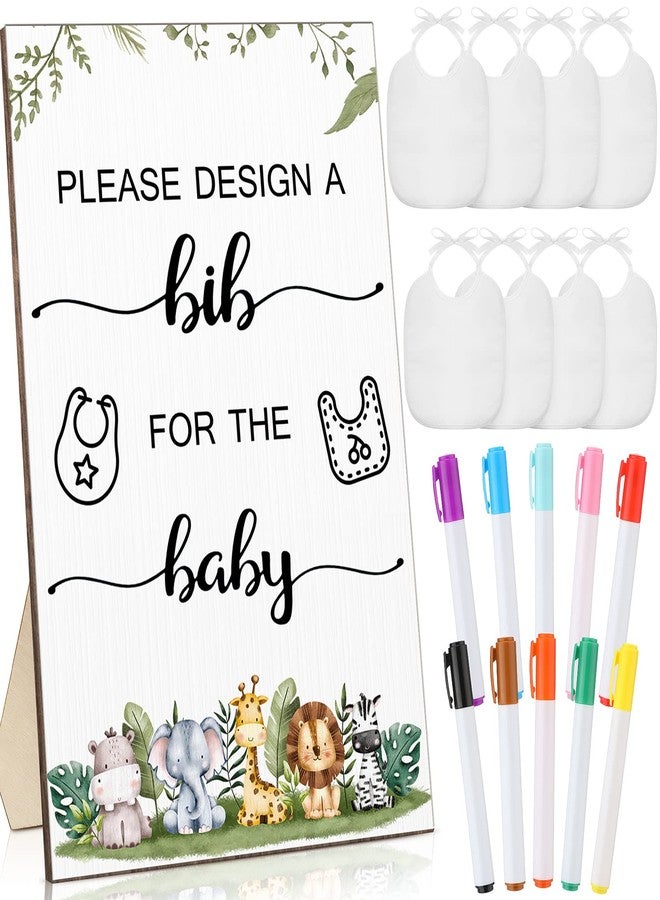 DoubleFill مجموعة هدايا لعبة استقبال المولود الجديد من دبل فيل، 26 قطعة، تتضمن: لعبة "طفل الغابة" يمكنك صنعها بنفسك، لافتة، 15 قطعة قماش بيضاء لصنع مغذيات الأطفال، 10 علامات قماشية لجوائز اللعبة والفائزين. - Image 1