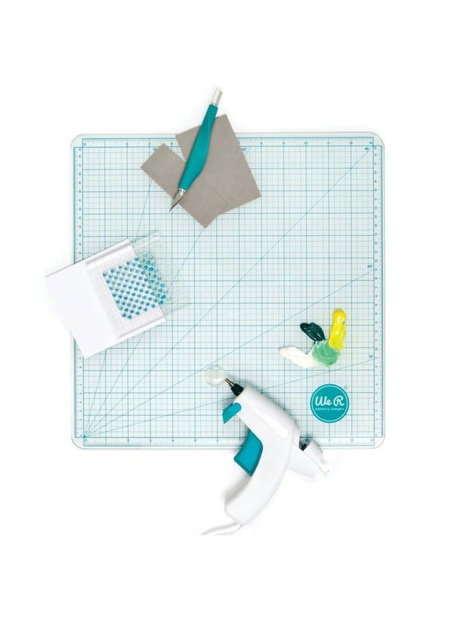 We R Memory Keepers Glass Cutting Mat, White, Sturdy Craft Work Surface, Easy Cleanup, Measuring, Draw Straight Lines, Good for Polymer Clay, Ink, Paint, Card Making, Paper Cutting, and More - Image 4