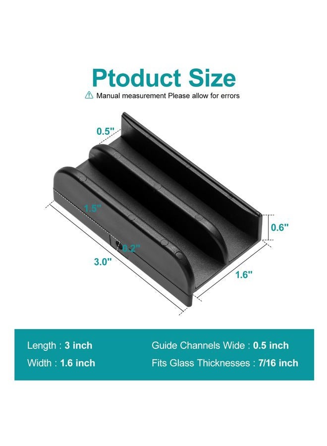 VYH M6219 Sliding Shower Door Bottom Guide(Black) for Sliding Shower Door (Top Hung) Shower Door Guide, 1/2 in Channels for Glass Shower Door Plastic Guide M6219(1 Pack)(Black) - Image 3