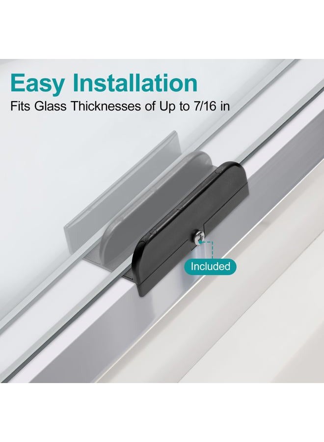 VYH M6219 Sliding Shower Door Bottom Guide(Black) for Sliding Shower Door (Top Hung) Shower Door Guide, 1/2 in Channels for Glass Shower Door Plastic Guide M6219(1 Pack)(Black) - Image 2
