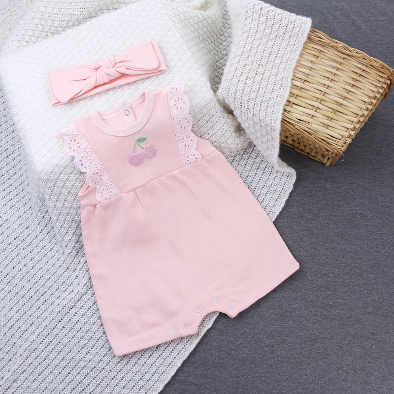 Summer Baby Crawling Clothes Pure Cotton A-Class Baby Girl All-Cotton Boxer-Style Romper Set Children'S Clothing Girlsuit Short-Sleeved - Image 1