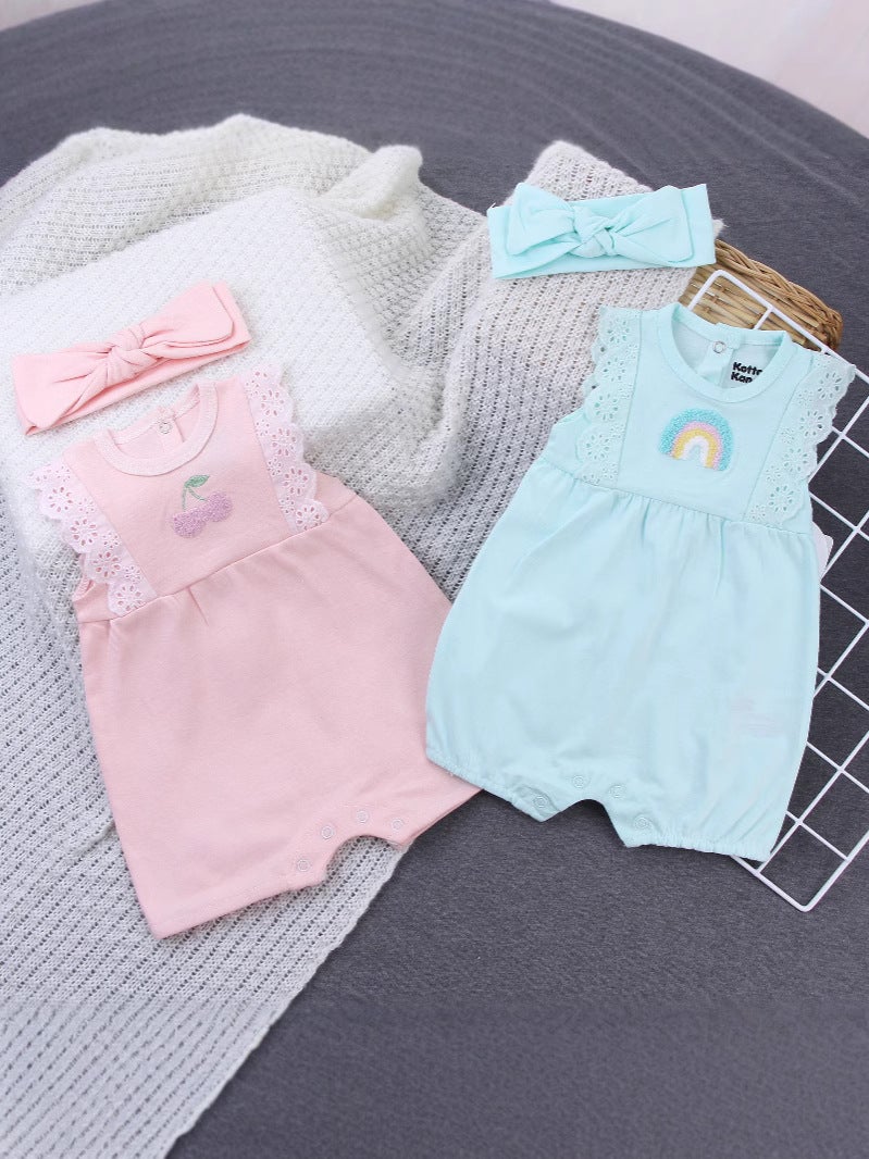 Summer Baby Crawling Clothes Pure Cotton A-Class Baby Girl All-Cotton Boxer-Style Romper Set Children'S Clothing Girlsuit Short-Sleeved - Image 2