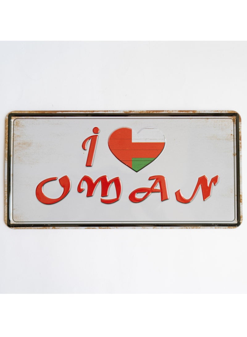 971ميديا لافتة معدنية مكتوب عليها أحب عمان للمنزل والمطبخ والمقاهي والجدران - Image 1